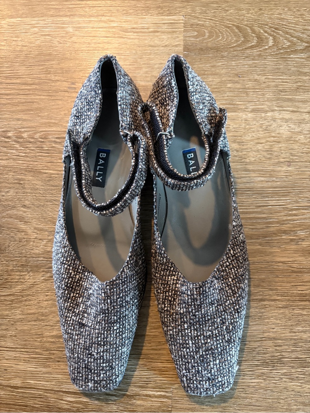 Bally AGGY Tweed Mary Jane Flats - Gray